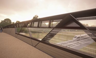 HS2 reveals first images of new rural footbridge design