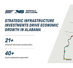 Norfolk Southern invests over $200 million in Alabama rail line expansion